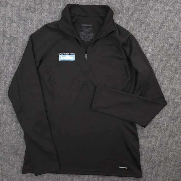 Patagonia Capilene 3 Midweight Base Layer Shirt Womens S Black California Trout - Picture 2 of 8